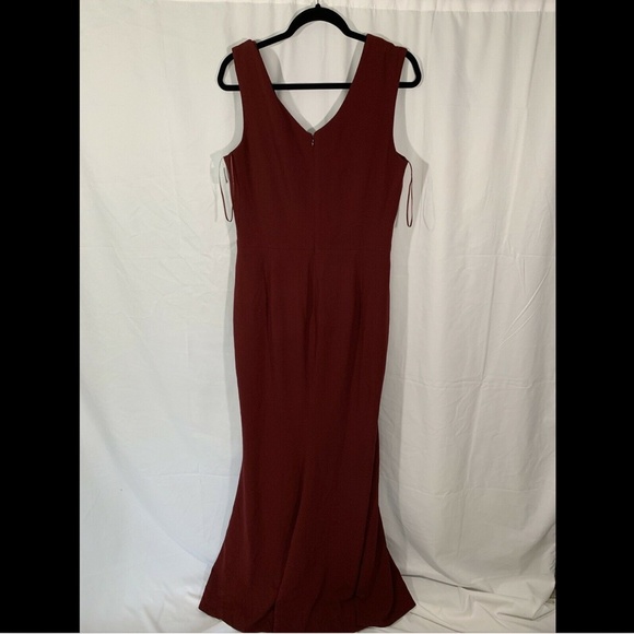 EUC $288 Dress the Population Sandra Trumpet Gown burgundy [ PLUS SZ XXL‎ ] - Picture 10 of 11